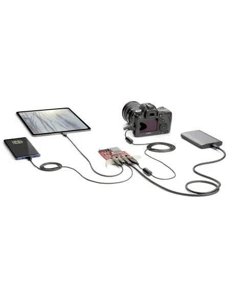 StarTech.com Tarjeta PCIe de 4 Puertos USB - Tarjeta de Expansión PCI Express USB de 10Gbps con 2 Controladores - 2 Puertos