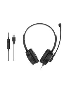Equip 245301 auricular y casco Auriculares Alámbrico Diadema Llamadas Música Negro
