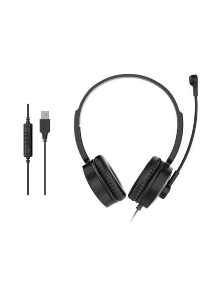 Equip 245301 auricular y casco Auriculares Alámbrico Diadema Llamadas Música Negro