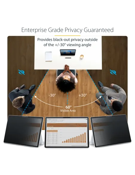 StarTech.com Filtro de Privacidad Táctil de 4 Vías para Orientación Horizontal Vertical + -30deg Anti Luz Azul (51%)
