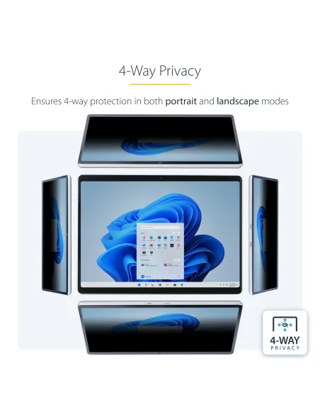 StarTech.com Filtro de Privacidad Táctil de 4 Vías para Orientación Horizontal Vertical + -30deg Anti Luz Azul (51%)