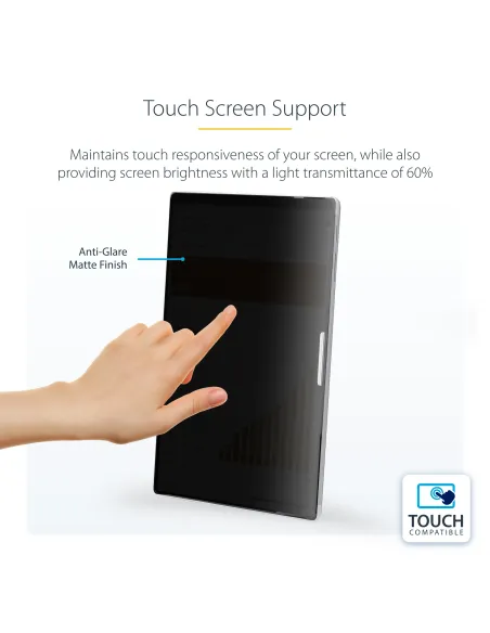 StarTech.com Filtro de Privacidad Táctil de 4 Vías para Orientación Horizontal Vertical + -30deg Anti Luz Azul (51%)