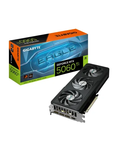 GIGABYTE GeForce RTX 5060 Ti EAGLE MAX OC 8G Tarjeta Gráfica – 8 GB GDDR7, 128 bits, PCI-E 5.0, 2617MHz Frecuencia del núcleo,