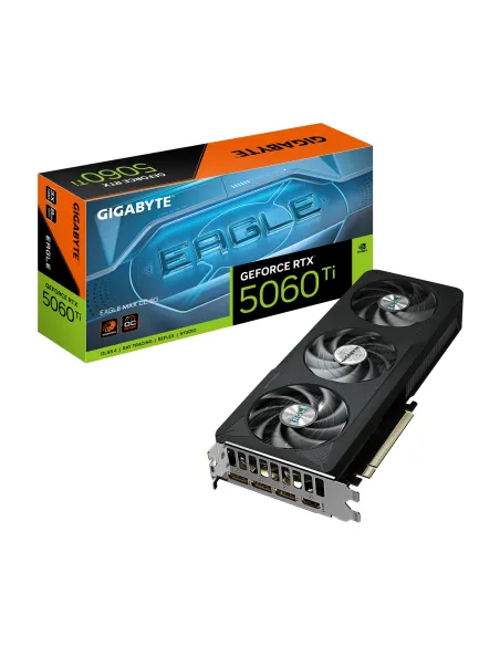 GIGABYTE GeForce RTX 5060 Ti EAGLE MAX OC 8G Tarjeta Gráfica – 8 GB GDDR7, 128 bits, PCI-E 5.0, 2617MHz Frecuencia del núcleo,
