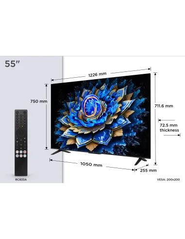 TCL T69C 55T69C Televisor 139,7 cm (55") 4K Ultra HD Smart TV Wifi Negro 350 cd   m²