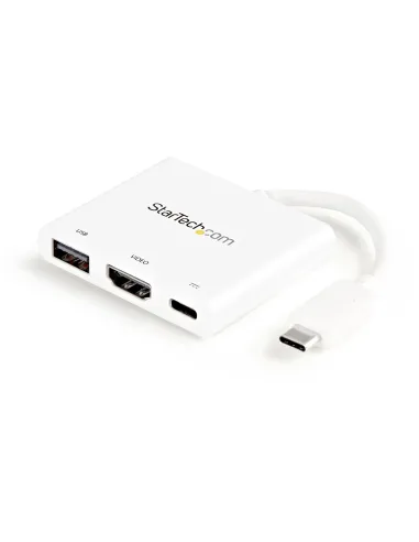 StarTech.com Adaptador Multipuertos USB-C con HDMI - Puerto USB 3.0 - PD de 60W - Blanco