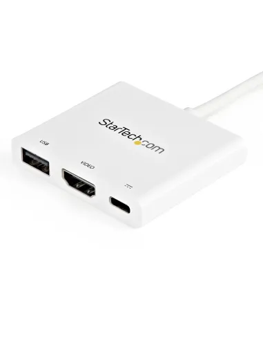 StarTech.com Adaptador Multipuertos USB-C con HDMI - Puerto USB 3.0 - PD de 60W - Blanco