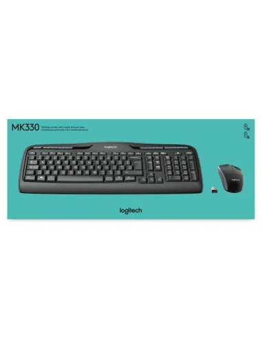 Logitech MK330 teclado Ratón incluido Oficina USB QWERTY Internacional de EE.UU. Negro