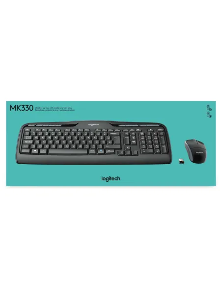 Logitech MK330 teclado Ratón incluido Oficina USB QWERTY Internacional de EE.UU. Negro
