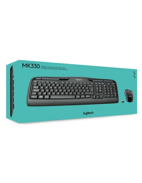 Logitech MK330 teclado Ratón incluido Oficina USB QWERTY Internacional de EE.UU. Negro