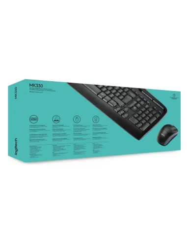 Logitech MK330 teclado Ratón incluido Oficina USB QWERTY Internacional de EE.UU. Negro
