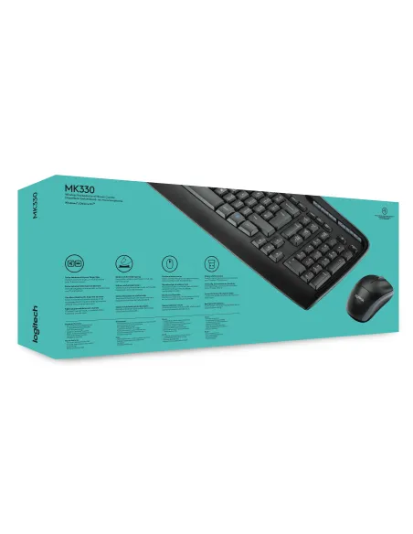 Logitech MK330 teclado Ratón incluido Oficina USB QWERTY Internacional de EE.UU. Negro