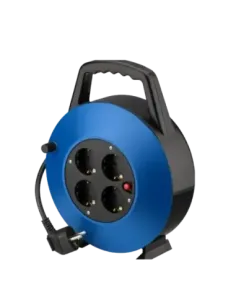 Regleta alargadera phasak 4 tomas schuko con proteccion enrollable 10 metros