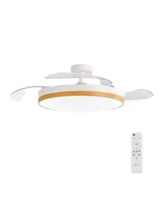 Concept nature ventilador de techo con luz  aspas retractiles estilo madera