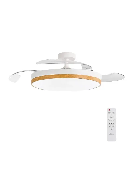 Concept nature ventilador de techo con luz  aspas retractiles estilo madera