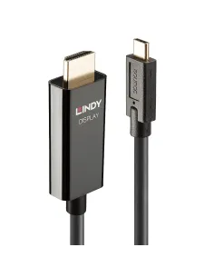 Lindy 43315 adaptador de cable de vídeo 5 m USB Tipo C HDMI tipo A (Estándar) Negro