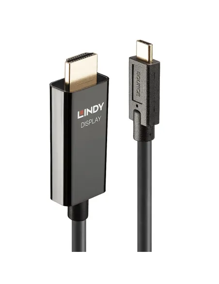Lindy 43315 adaptador de cable de vídeo 5 m USB Tipo C HDMI tipo A (Estándar) Negro