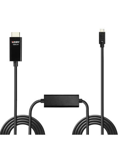 Lindy 43315 adaptador de cable de vídeo 5 m USB Tipo C HDMI tipo A (Estándar) Negro