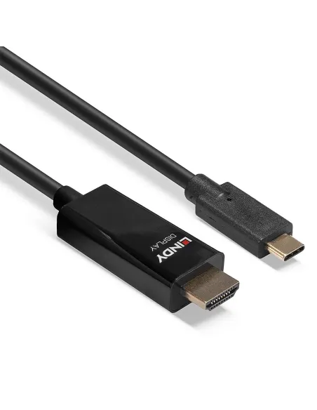 Lindy 43315 adaptador de cable de vídeo 5 m USB Tipo C HDMI tipo A (Estándar) Negro