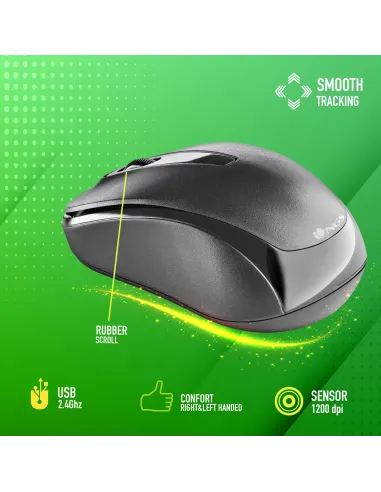 NGS EASY GAMMA ratón Oficina Ambidextro RF inalámbrico Óptico 1200 DPI