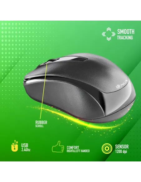 NGS EASY GAMMA ratón Oficina Ambidextro RF inalámbrico Óptico 1200 DPI