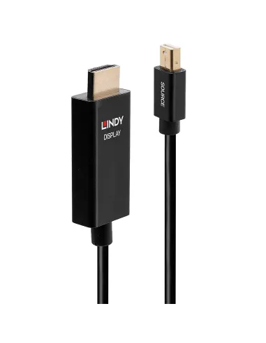 Lindy 40923 adaptador de cable de vídeo 3 m Mini DisplayPort HDMI tipo A (Estándar) Negro