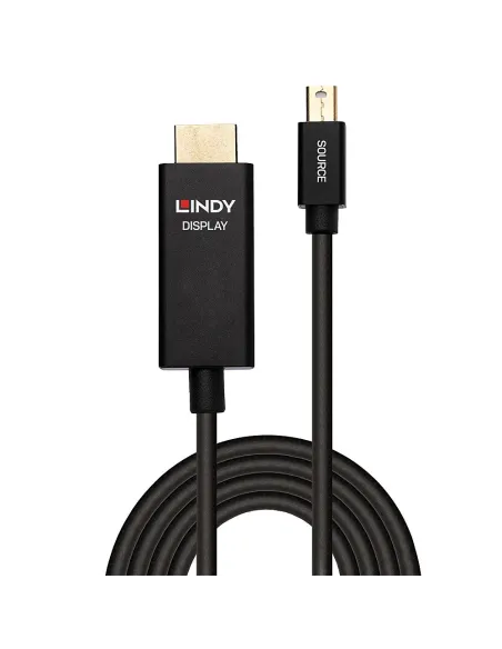 Lindy 40923 adaptador de cable de vídeo 3 m Mini DisplayPort HDMI tipo A (Estándar) Negro