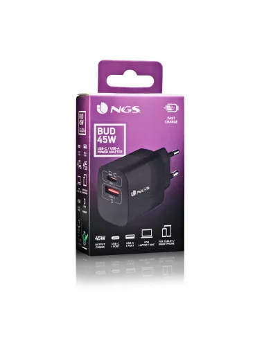 NGS BUD 45W Universal Negro Corriente alterna Carga rápida Interior