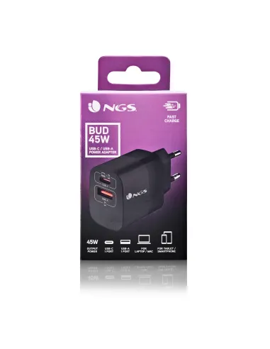 NGS BUD 45W Universal Negro Corriente alterna Carga rápida Interior