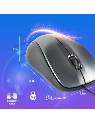NGS CREW ratón Oficina Ambidextro USB tipo A Óptico 1200 DPI