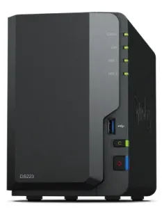 Servidor nas synology disk station ds223 2bay 1.7 ghz qc 2gb ddr 4 1 x gbe 3x usb 3.2