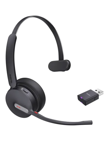 Yealink WH64 Hybrid Mono Teams Auriculares Inalámbrico Diadema Oficina Centro de llamadas MicroUSB Bluetooth Negro