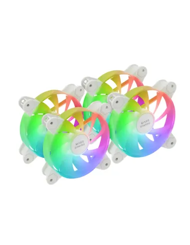 Mars Gaming MF-4A Carcasa del ordenador Ventilador 12 cm Blanco 4 pieza(s)