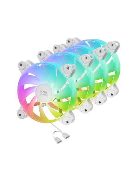 Mars Gaming MF-4A Carcasa del ordenador Ventilador 12 cm Blanco 4 pieza(s)