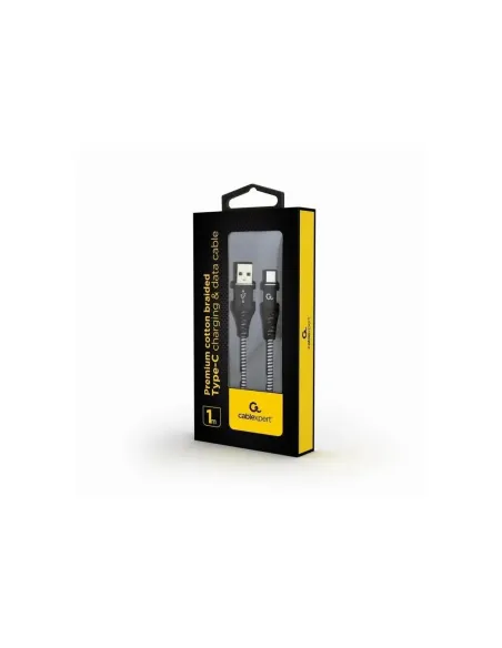 Gembird Cable USB T C trenzado de algodón 1m