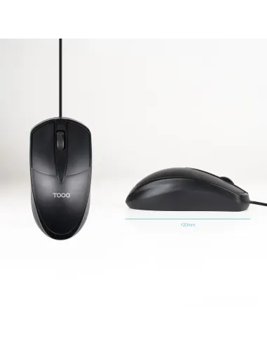 TooQ Ratón óptico con cable USB, 1000 DPI