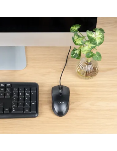 TooQ Ratón óptico con cable USB, 1000 DPI