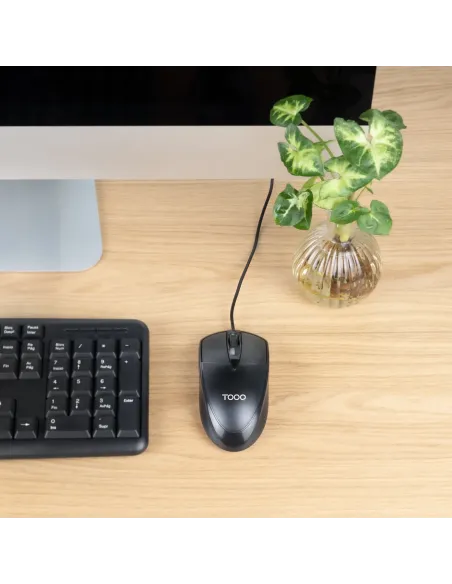 TooQ Ratón óptico con cable USB, 1000 DPI