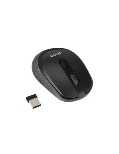 TooQ Ratón inalámbrico, 1600 DPI, 4 Botones, Negro