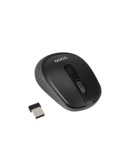 TooQ Ratón inalámbrico, 1600 DPI, 4 Botones, Negro