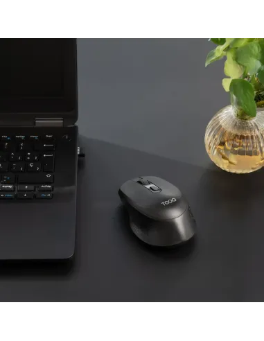 TooQ Ratón inalámbrico, 1600 DPI, 4 Botones, Negro