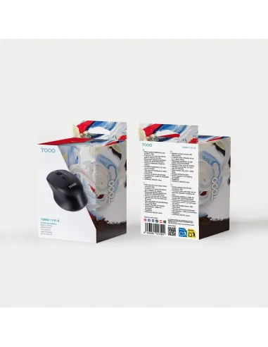 TooQ Ratón inalámbrico, 1600 DPI, 4 Botones, Negro