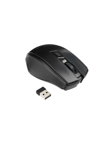TooQ Ratón inalámbrico, 1600 DPI, 4 botones, Negro