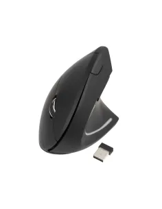 TooQ Ratón Inalámbrico Ergonómico Vertical 3200 DPI, 6 botones, Negro