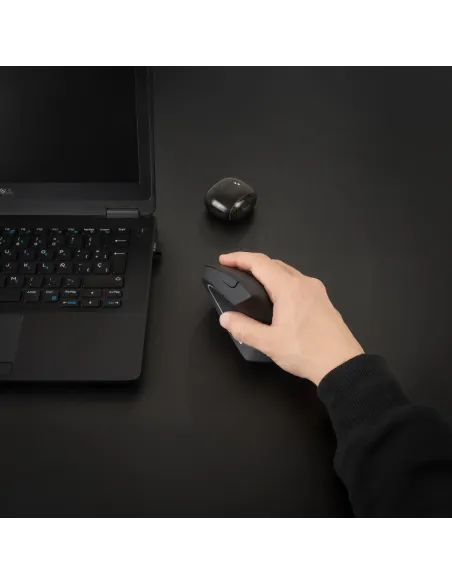 TooQ Ratón Inalámbrico Ergonómico Vertical 3200 DPI, 6 botones, Negro