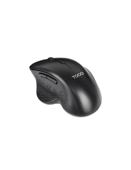 TooQ Ratón Inalámbrico Ergonómico 1600 DPI, 6 botones, Negro