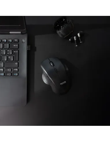 TooQ Ratón Inalámbrico Ergonómico 1600 DPI, 6 botones, Negro