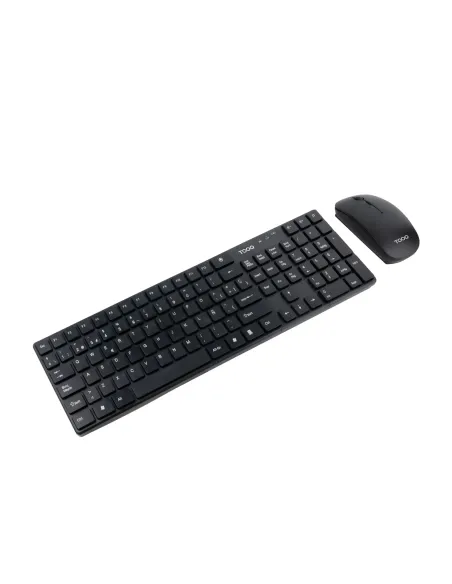 TooQ Teclado + Ratón slim inalámbricos, Negro