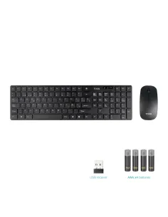 TooQ Teclado + Ratón slim inalámbricos, Negro 2