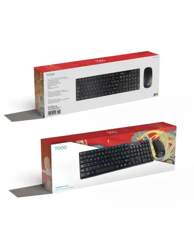 TooQ Teclado + Ratón slim inalámbricos, Negro